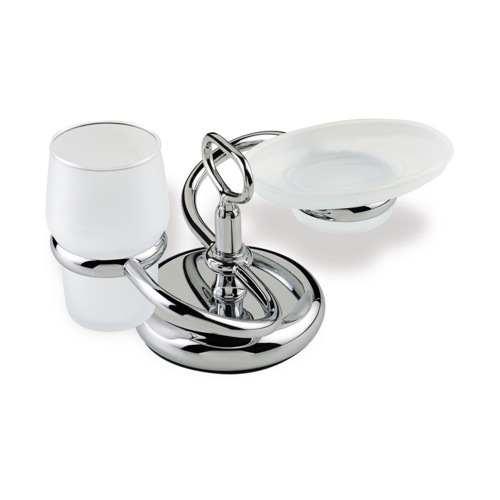 Toothbrush Holder, StilHaus EL15, Classic Style Glass Soap Dish and Tumbler EL15